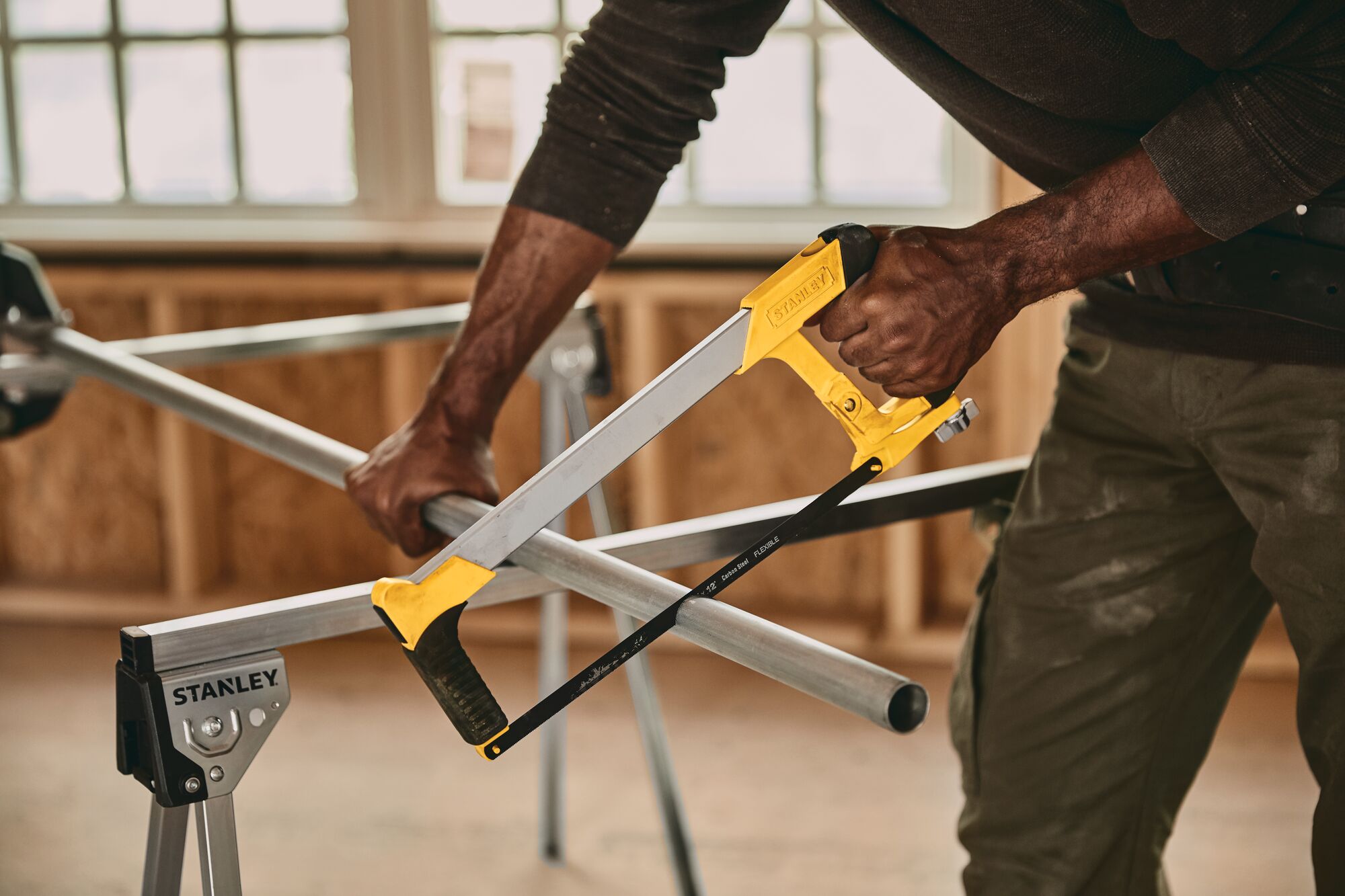 12 inch high tension hack saw with mini hack saw in use.