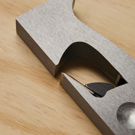 Opened Toe adjustment screw feature of Number 92 sweetheart shoulder / chisel plane.