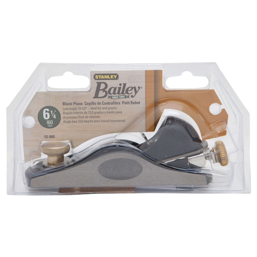 6 and quarter inch Bailey low angle block plane in plastic packaging.

