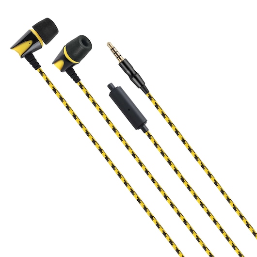 Profile of memory foam rugged earphones.