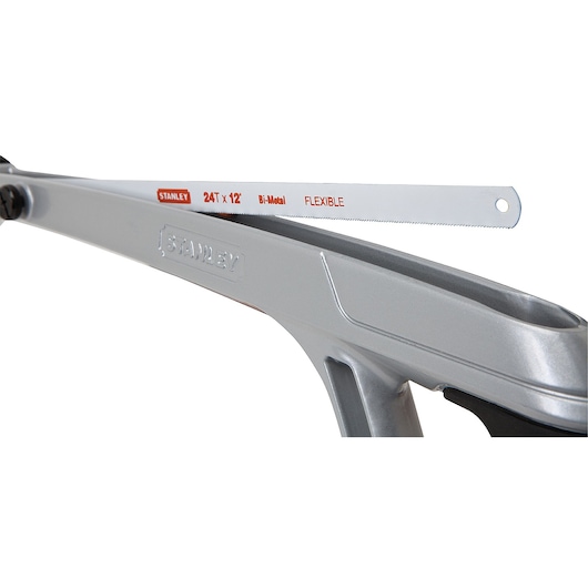 Closer profile of 12 inch fatmax high tension hack saw.