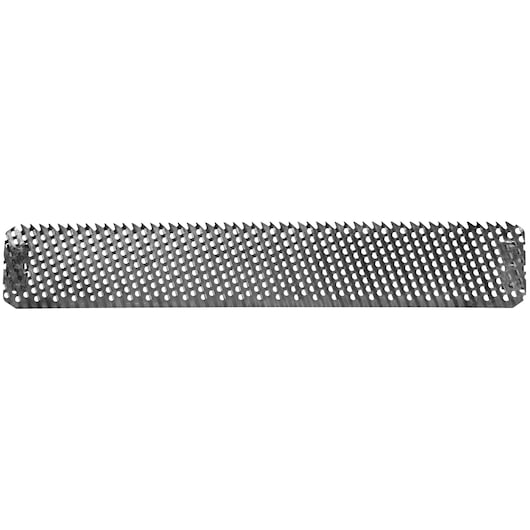 Profile of 10 inch surform standard cut flat replacement blade.