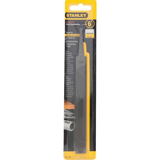 6 inch double cut flat bastard file in packaging.