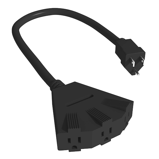 2 foot Pro Block 2 grounded 3 outlet outdoor extension cord.