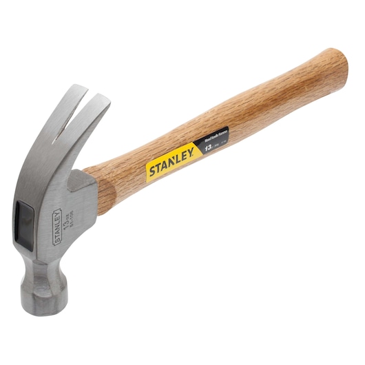 13 ounces curved claw wood handle hammer.