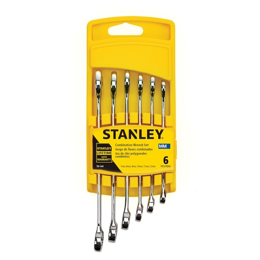 6 PIECE COMBINATION WRENCH METRIC SET in packaging.
