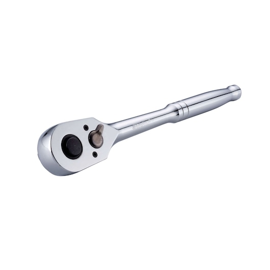 Diagonal view of Half inch Drive Pear Head Quick Release Ratchet.