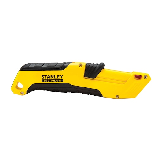 Left profile of fatmax auto retract tri slide safety knife.