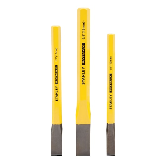 Profile of 3 piece fatmax cold chisel set.
