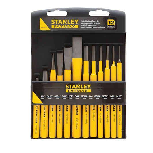 12 piece fatmax punch and chisel in plastic case.
