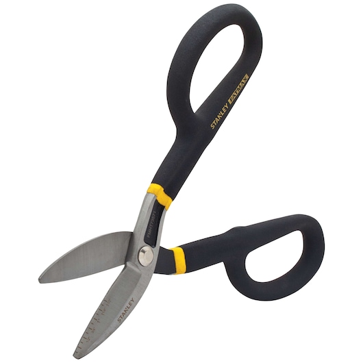 Right profile of 10 inch fatmax all purpose tin snips.
