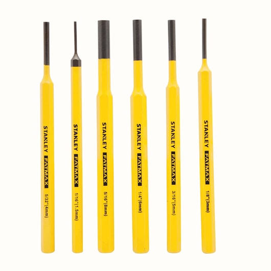 Profile of 6 piece fatmax punch set.
