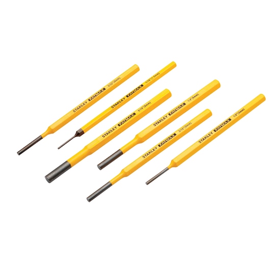Right profile of 6 piece fatmax punch set.