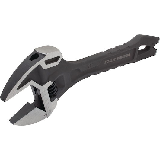 Right profile of 10 inch fatmax ratcheting adjustable wrench.