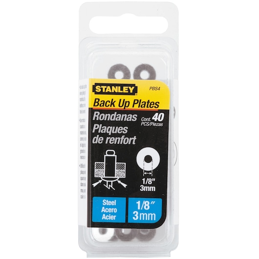 40 pack 1 seventh inch steel back up plates packed.