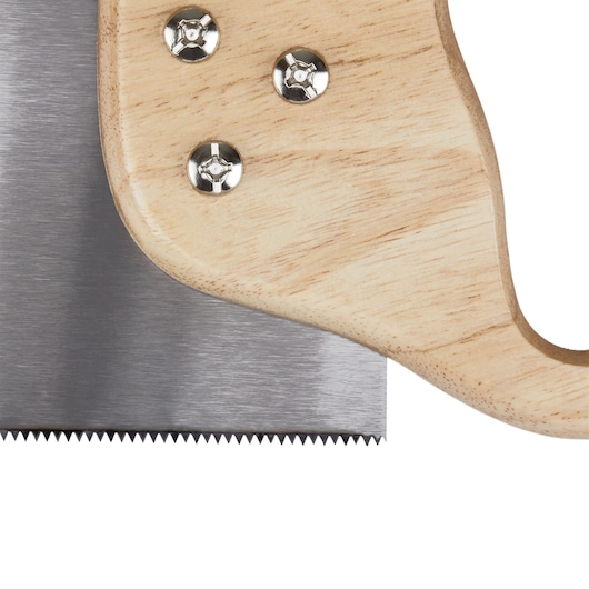 Solid wood handle feature of 14 inch Pro Miter Saw.