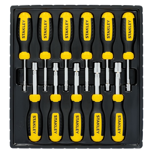STANLEY 11 pc SAE Nut Driver Set in.tray