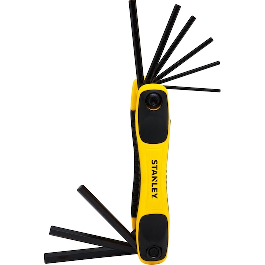 9 Piece Folding Hex Key Set with keys outwards.