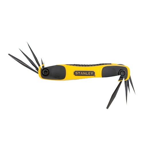 8 Piece Star Folding Hex Key Set with keys outwards.