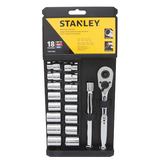 18 pc 3/8 in SAE & Metric Mechanic's Tool Set