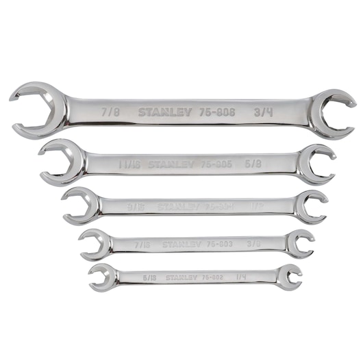 5 pc Flare Nut Wrench Set