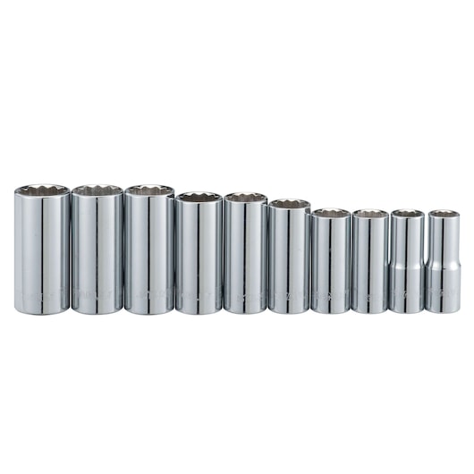 10PC 3/8 in Drive Metric 12 Point Deep Socket Set