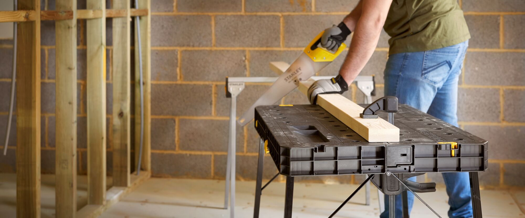 STANLEY® Fold-Up Workbench Application Shot